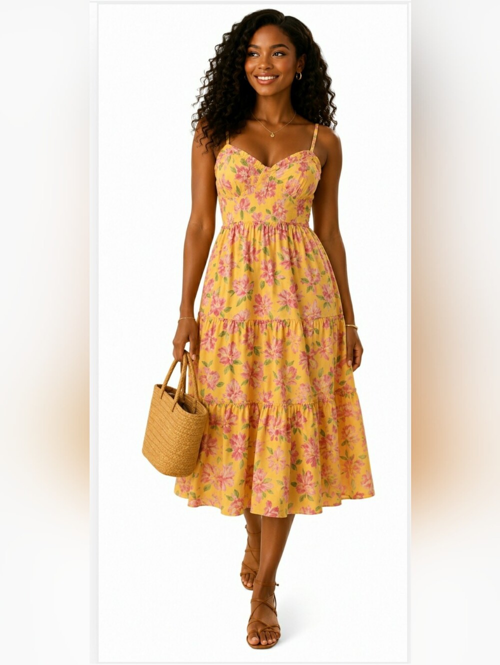 Floral Midi Cottagecore Autumn Wedding Guest Ruffle Tiered Smocked New